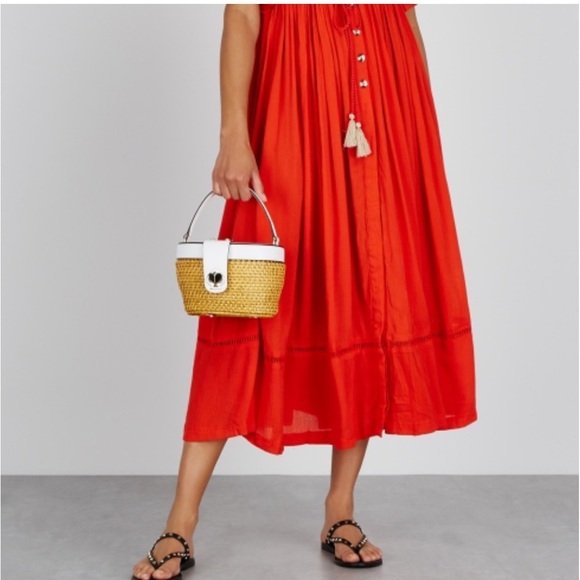 🆕WOT Free People Midi Dress in Roaring Red - Picture 10 of 15